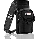 NATURE PIONEOR Water Bottle Holder with Adjustable Strap - 25/32/40oz Insulated Water Bottle Carrier Sling Sleeve with Paracord Handle & 2 Storage Pockets, Hiking, Camping, Gym