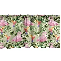 Ambesonne Botanical Window Valance, Hummingbird