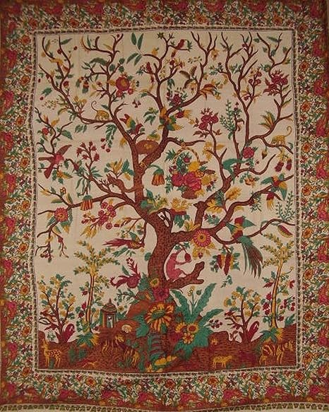 Amazon Com India Arts Tree Of Life Tapestry Cotton Bedspread 108