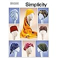 Simplicity Misses' Headwrap, Turban, and Hat Packet, Code 9200 Sewing Pattern, Sizes S-L, White