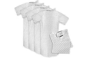 Magnus Care Hospital Gown for Woman & Men, Cotton Blend Fashionable Unisex Patient Gowns, Back Tie, Soft and Comfortable Fits Sizes up to 2XL - 4 Pack