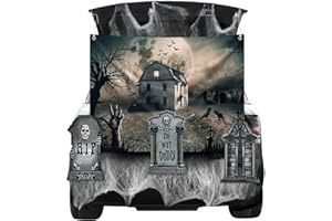 MGahyi Halloween Trunk or Treat Archway Garage Decoration (Tombstones Style)