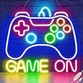 Neon Sign for Game Room Decor, Game On Neon LED Sign for Gamer Wall Decor, Gaming Neon Light Sign for Teen Bedroom Decor, Gamer Gifts for Boys, Teen, Men, Kids (GAME ON-01)