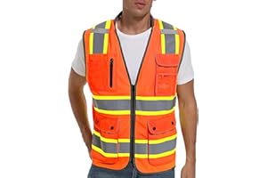 ArcRidge Reflective Safety Vest for Men and Women - High Visibility Construction Vest - Dual Tone Reflective Strips