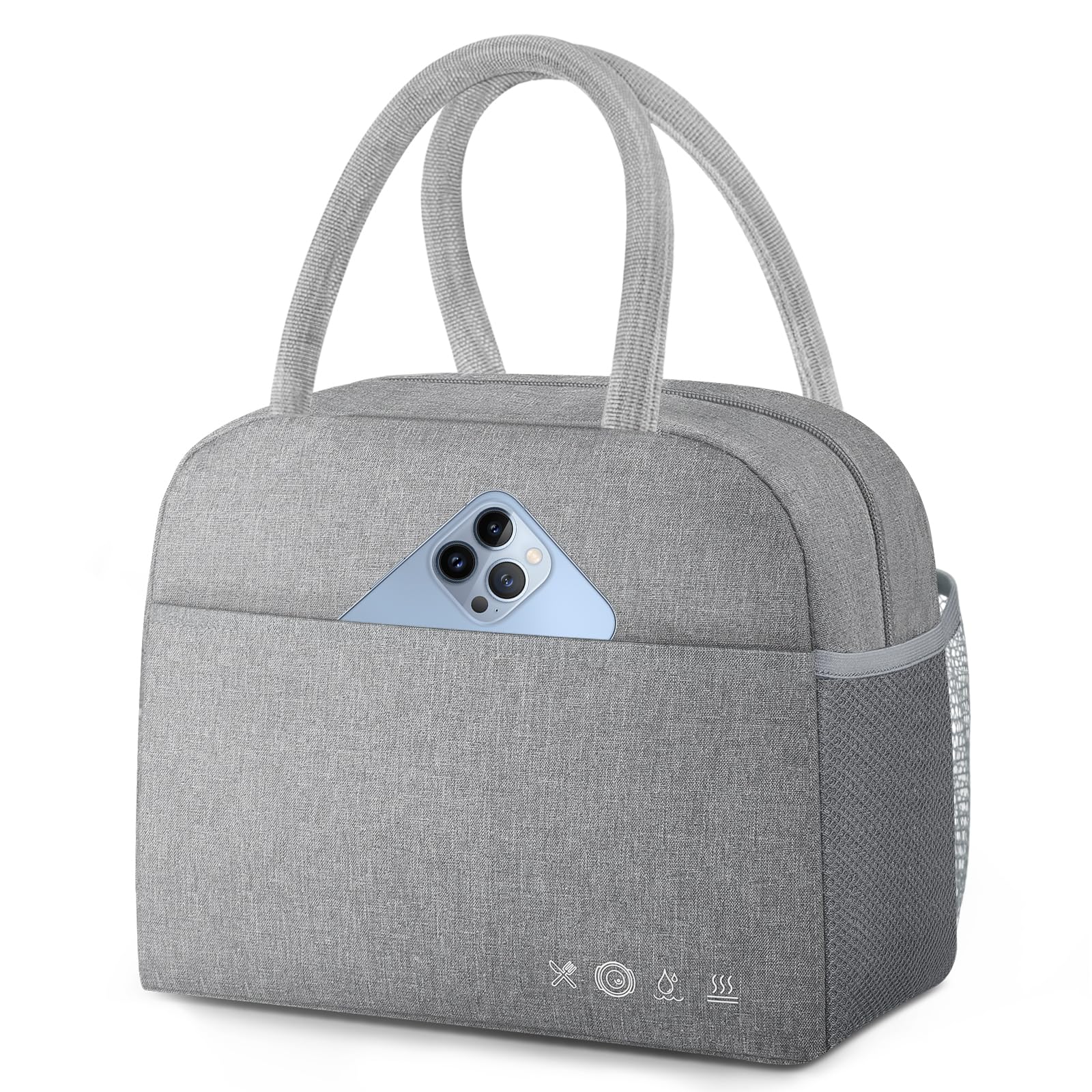 Photo 1 of KUBYA Lunch Bag Lunch Box for Women Men Insulated Reusable Lunch Boxes for Adult Lunch Tote Bag Lunch Container for Office Work Picnic Beach or Travel?GREY?