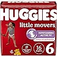 Huggies Size 6 Diapers, Little Movers Baby Diapers, Size 6 (35+ lbs), 16 Count