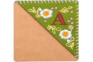 PATIKIL Personalized Embroidered Corner Bookmark, Cute Flower Felt Stitched Triangle Book Mark Page Marker for Women Men Book