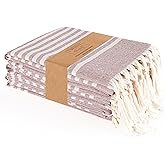 TWINY threads Set of 4 100% Cotton Turkish Kitchen Towels with Hanging Loop & Tassels (18" X 28") | Ultra Washcloth with Fringes | Reusable Hand Towels - Burgundy Wine