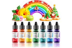 CHERRYSEA Oil Based Food Coloring for Chocolate Rainbow Oil Edible Food Dye Set for Halloween Baking Royal Icing Cookie Supplies Gluten Free 7x6ml Food Grade Food Color Kit, 0.25 Fl. Oz/Bottles