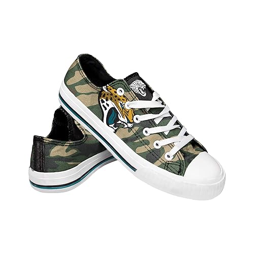 FOCO Jacksonville Jaguars NFL Womens Camo Low Top Canvas Shoes - 8