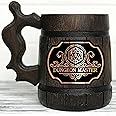 Gift for DM. Dungeon Master Beer Mug. Wooden Beer Stein. Dungeon and Dragons Mug. Dungeon Master Stein. D&D Gift. Best Gift. Wooden Beer Mug. Gamer Gift Beer Tankard K145
