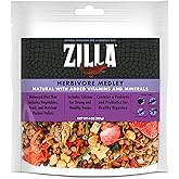 Zilla Pet Reptile Herbivore Food Medley Diet, 4 Oz | Bearded dragon, tortoise blend with calcium, prebiotic and probiotics; fruit, vegetables, pellets, dry or softened
