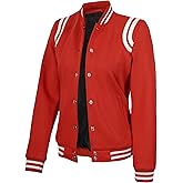 Decrum Varsity Jacket Women – Fashion Trendy Casual Highschool Baseball Letterman Style Womens Bomber Jackets