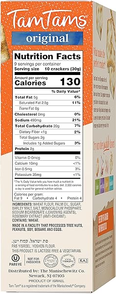 MANISCHEWITZ TAM TAM ORIGINAL CRACKERS 9.6OZ (2 PACK), FLUFFY & AIRY, BAKED TO PERFECTION