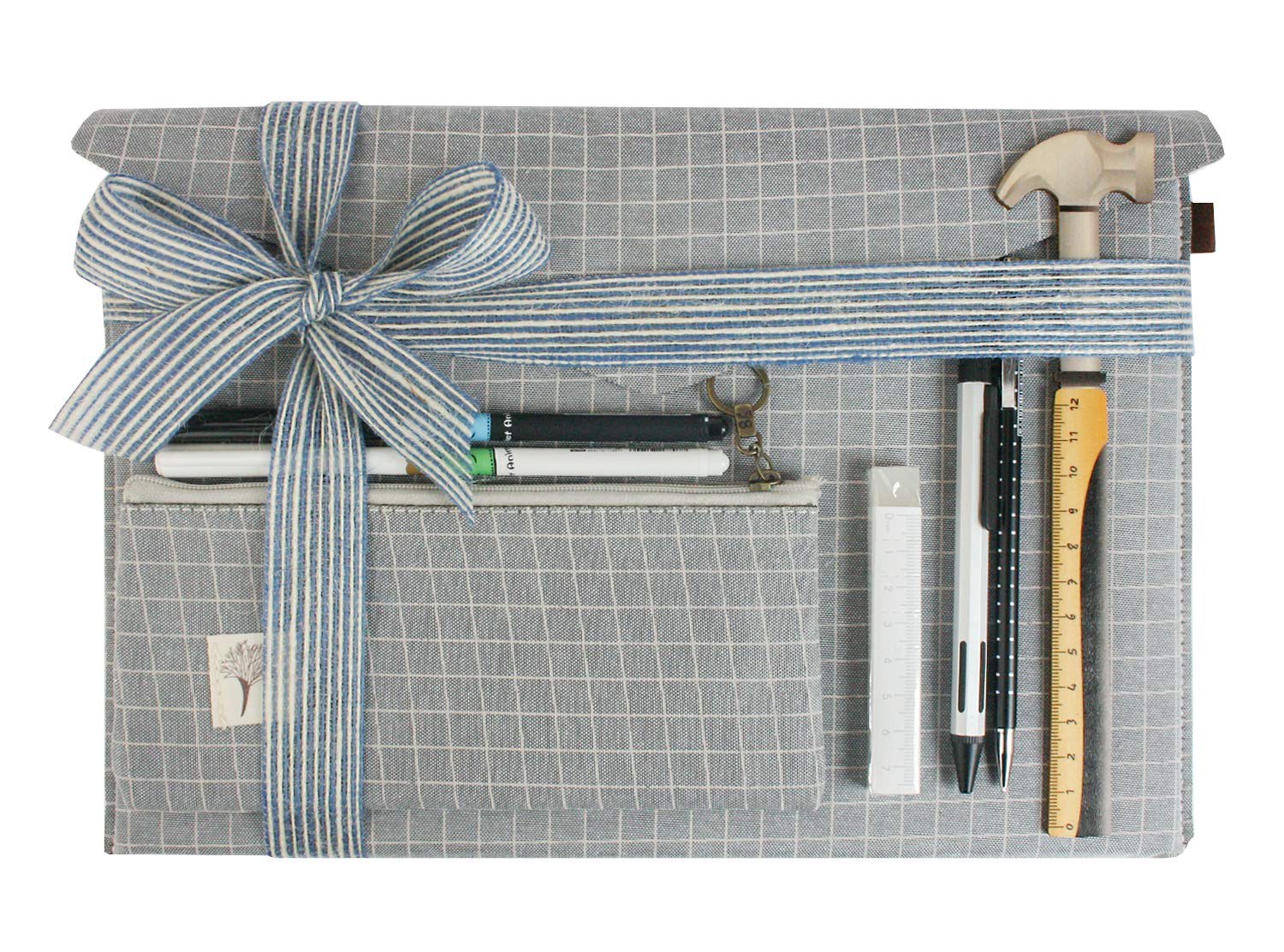 Emartbuy Modern Stationery Gift Set with Document Holder Pencil Case Pens Ruler and Mechanical Pencil for Office School and Gifting