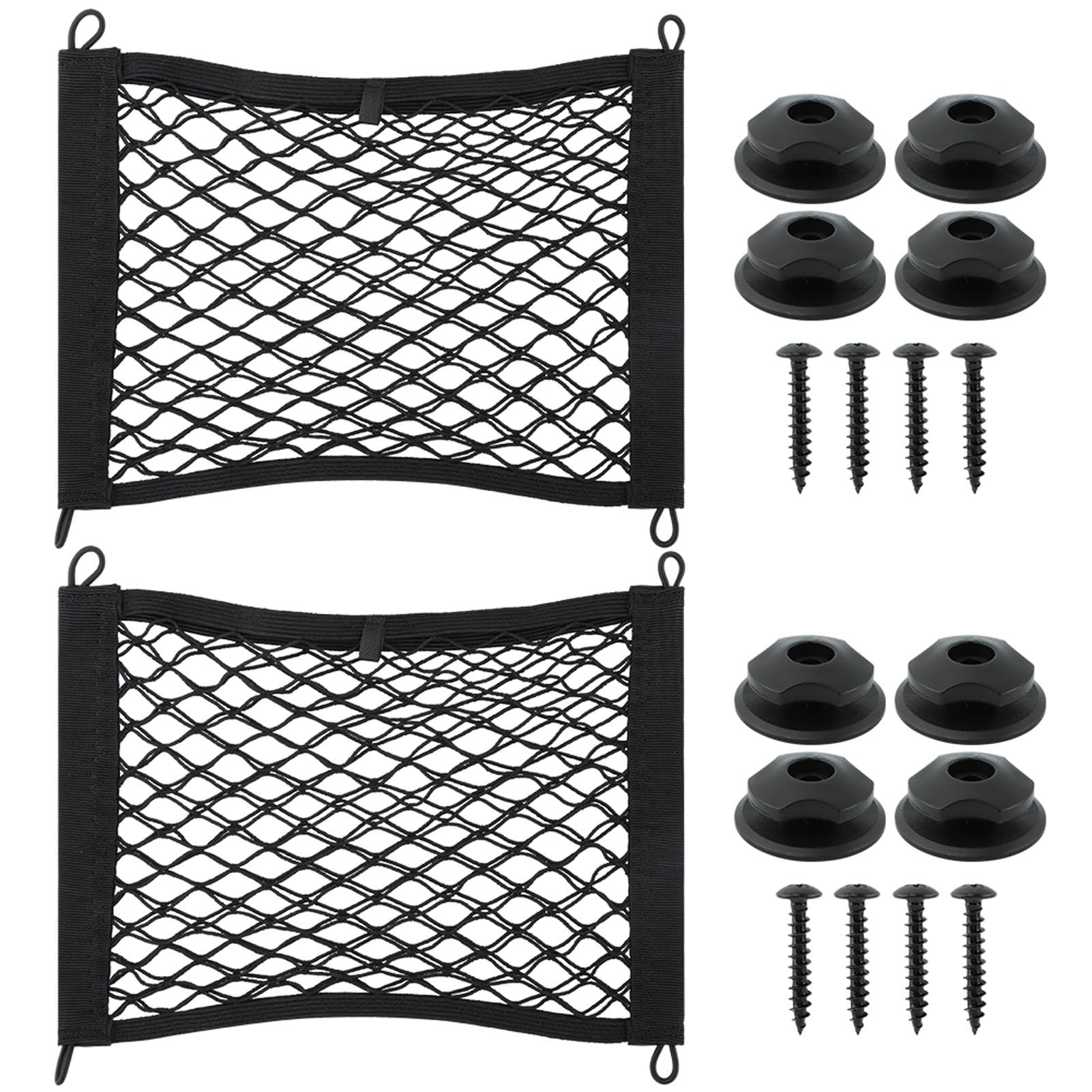 Photo 1 of 2 Pack Elastic Small Cargo Net Pocket,Small Cargo Net with Hooks,Cargo Netting Bungee,Storage Net,Boat Storage,Trunk Net Organizer for Car,Truck Netting for Cargo(Size:18.9x13.78 inche)