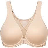 MELENECA Women's Front Closure Bras Plus Size Unlined Underwire Back Support Posture Bra