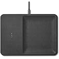 Courant Catch:3 Classics - Italian Leather Wireless Charging Station and Valet Tray (Ash) - Qi Certified -Compatible with iPh