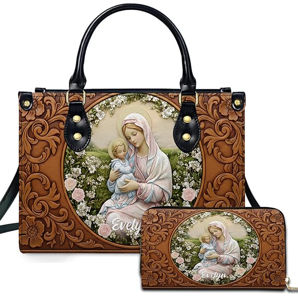 Buckle-Down Vegan Leather Wallet – Virgen De Guadalupe Design, Zip-Around, Wristlet Strap, Holds Large Phones - View #8