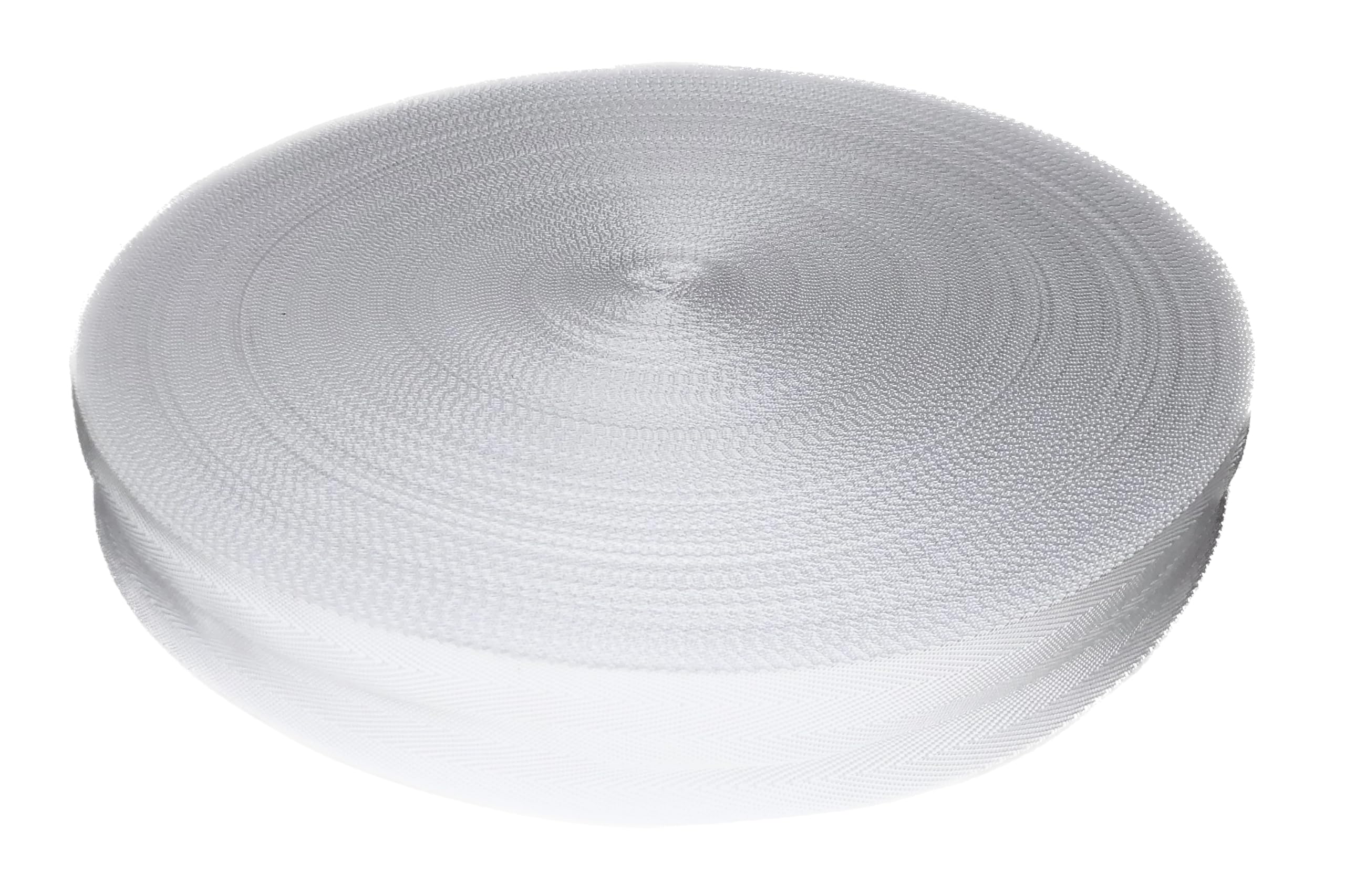 Trimz Polypropylene Herringbone Webbing - 38mm x 100m - White Heavy Duty Strap for Bags, Crafts and DIY