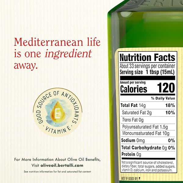 BERTOLLI EXTRA VIRGIN OLIVE OIL, RICH TASTE, 16.9 FL OZ