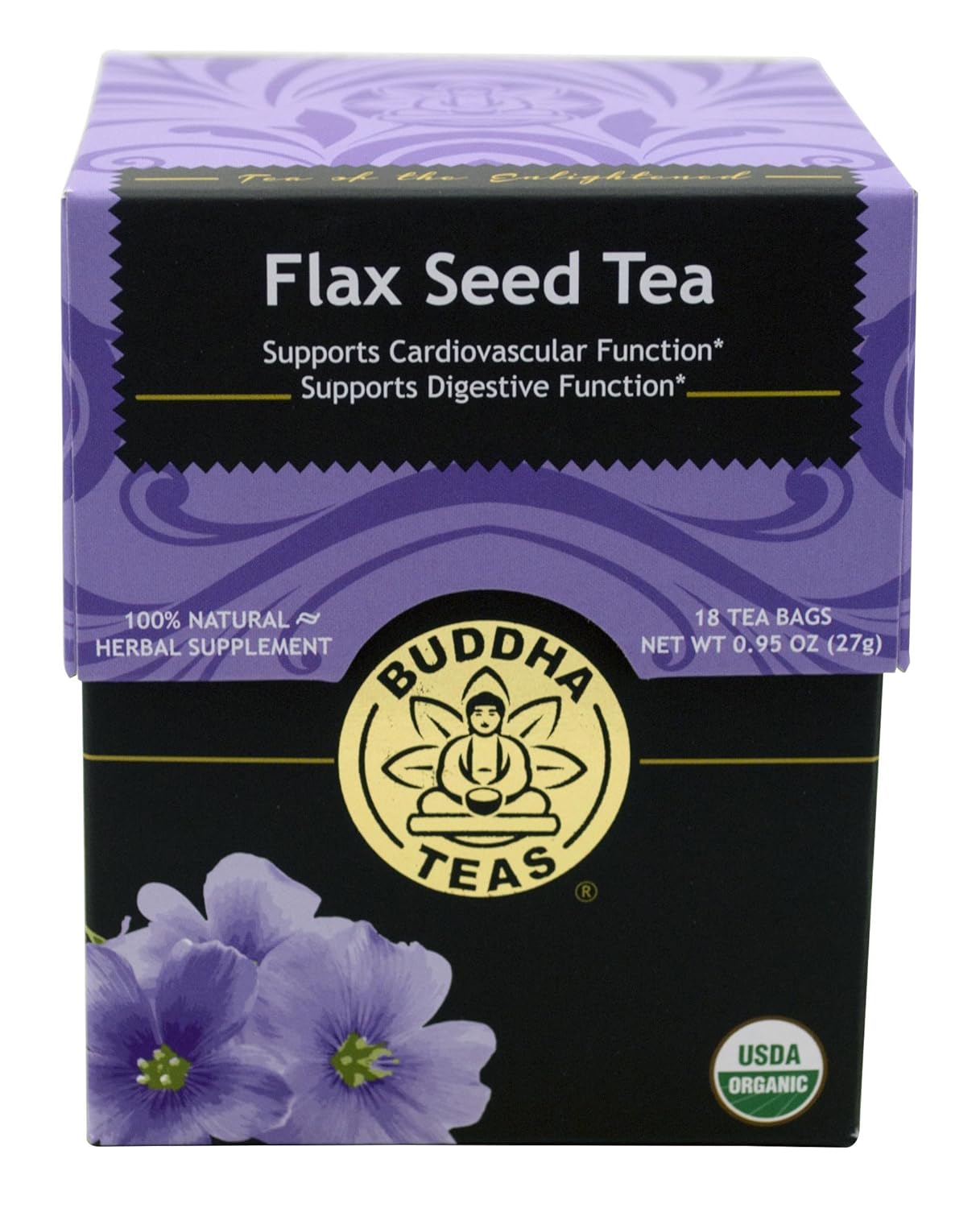 Flax Seed Tea Organic Herbs 18 Sachets Bleach Free Tea Bags From