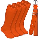 Gnodio Toddler Baseball Socks and Belt Combo Set Cotton Youth Baseball Softball Socks Adjustable Belt for Boys Girls