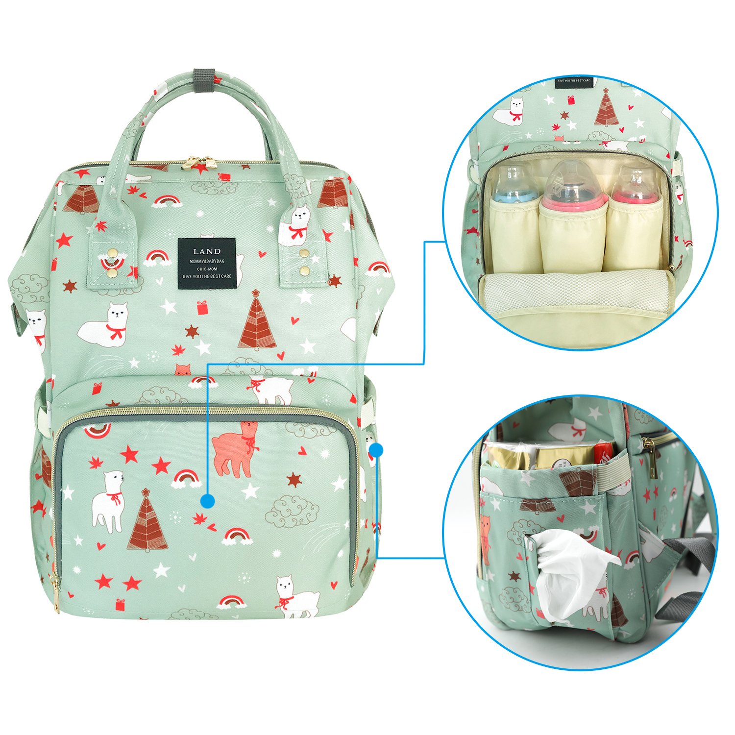 land baby diaper bag large capacity mommy backpack baby nappy tote bags