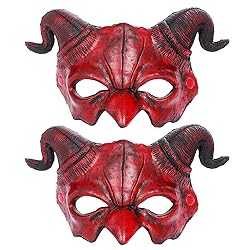 Alodidae Devil Demon Mask Half Face Scary Horn