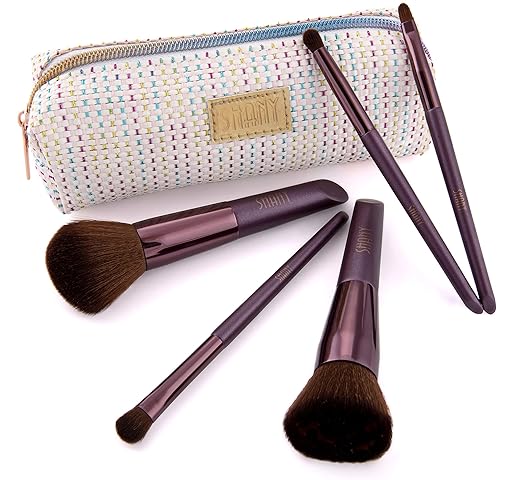 Beauty Pinselset Mit 5 Kosmetikpinsel & Schminktasche Im Set