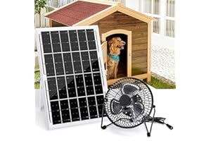 blessny 15W 6 Inch Solar Fan Kit for Outdoor Chicken Coop, Solar Panel Powered Fan for Outside Greenhouse Air Circulation Cooling, 19.5 Ft Long Cord