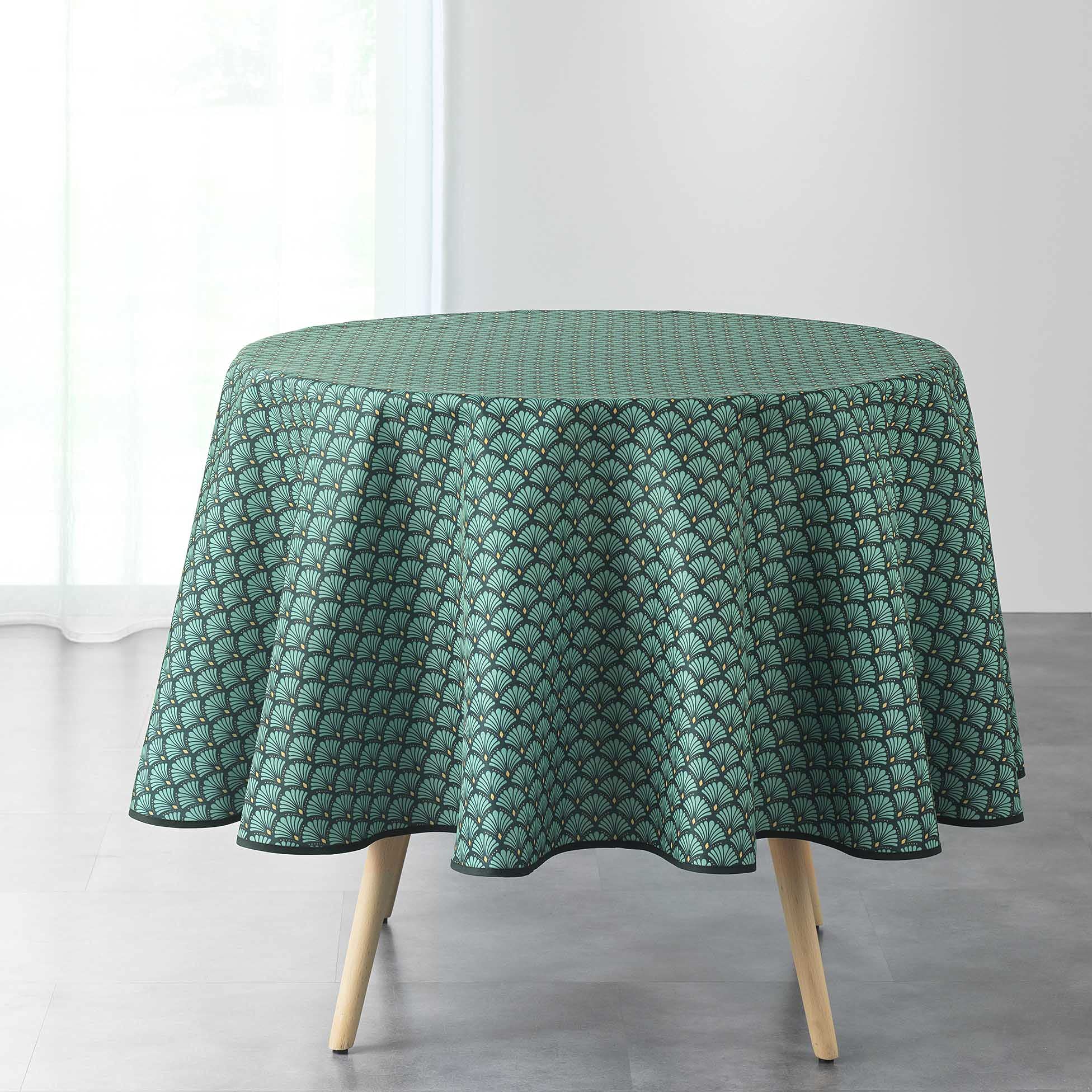 Douceur d'Intérieur Artchic Tablecloth Round Green (0) 180 cm