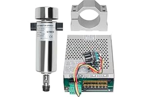 RATTMMOTOR 800W Spindle Motor Kit, 0.8KW 110V ER11 20000RPM 0.79NM Air Cooled DC Spindle Motor+Mach3 Fuction Motor Speed Cont