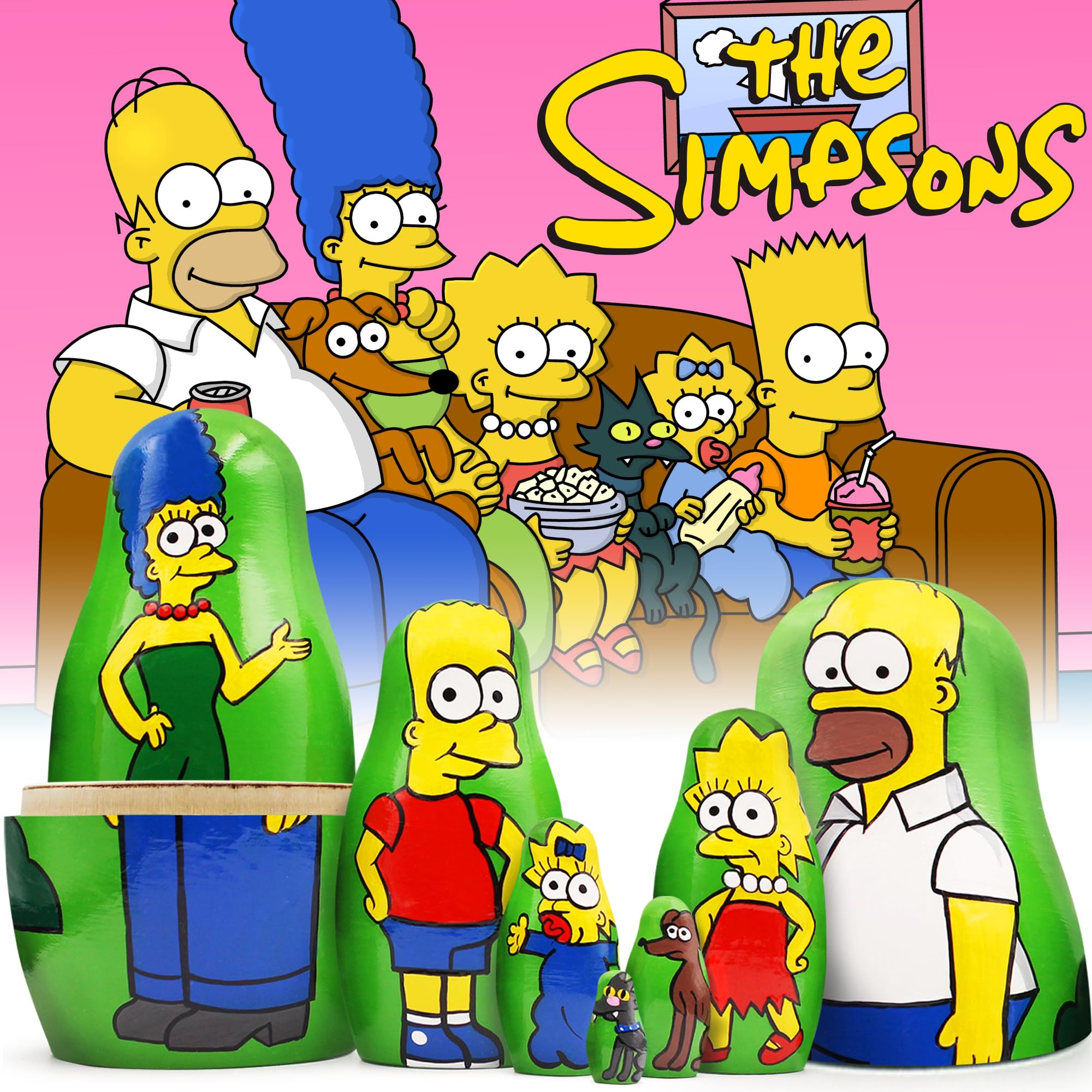 Matryoshka Dolls Characters of The Famous Animated Sitcom The Simpsons Set 7 pcs