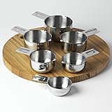 Measuring Cups Stainless Steel 6 Piece Stackable Set by KitchenMade