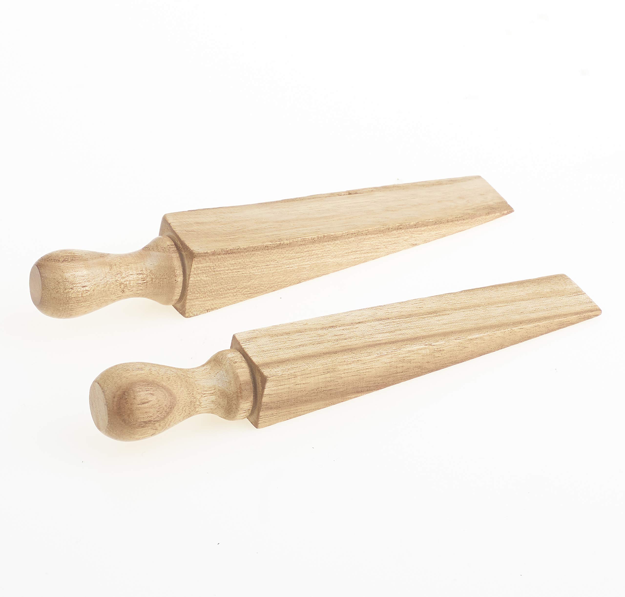 Wooden Door Wedge Stopper Victorian Pattern - 140mm 5.5 Inch - Door Wedge Stopper Blocker Hold Open Hold Shut Extra Security Natural Pack of 2