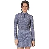 adidas Womens Ultimate365 Printed 1/4-zip Mock Tee