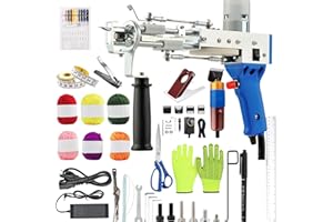 SANJIAN Tufting Kit, Rug Making Gun, Rug Tufting Kit, Rug Making Kit, Rug Tufting Gun, Tufting Gun with Carpet Trimmer, Tufting Gun Starter Kit for Beginners with 6-Color Yarn Rolls, Tufting & Backing Cloth