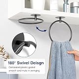 Susswiff Matte Black SUS304 Towel Ring Wall Mounted view 3