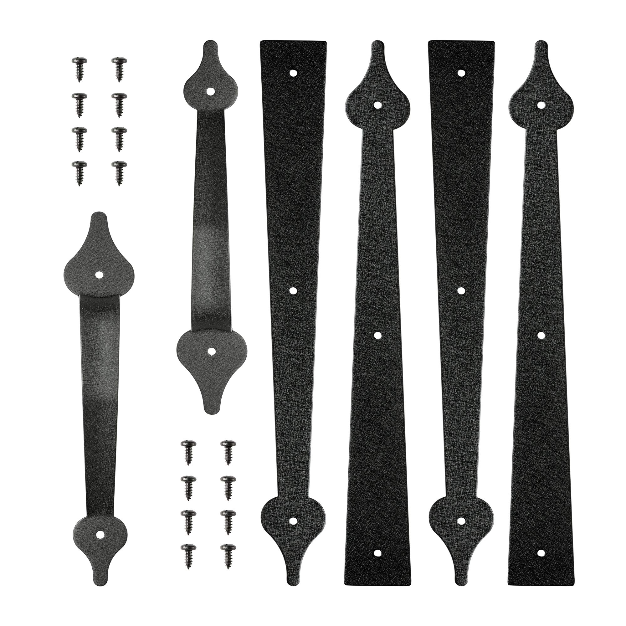 Photo 1 of skysen Steel Garage Door Decorative Hinges Handles Accents Hardware kit Screw Mount,Black(tckls)
