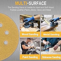 POTUINOM 80PCS 5 Inch 8 Hole Sanding Discs 40