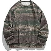 GURUNVANI Men's Gradient Tie Dye Sweatshirt Vintage Loose Fit Crewneck Casual Pullover