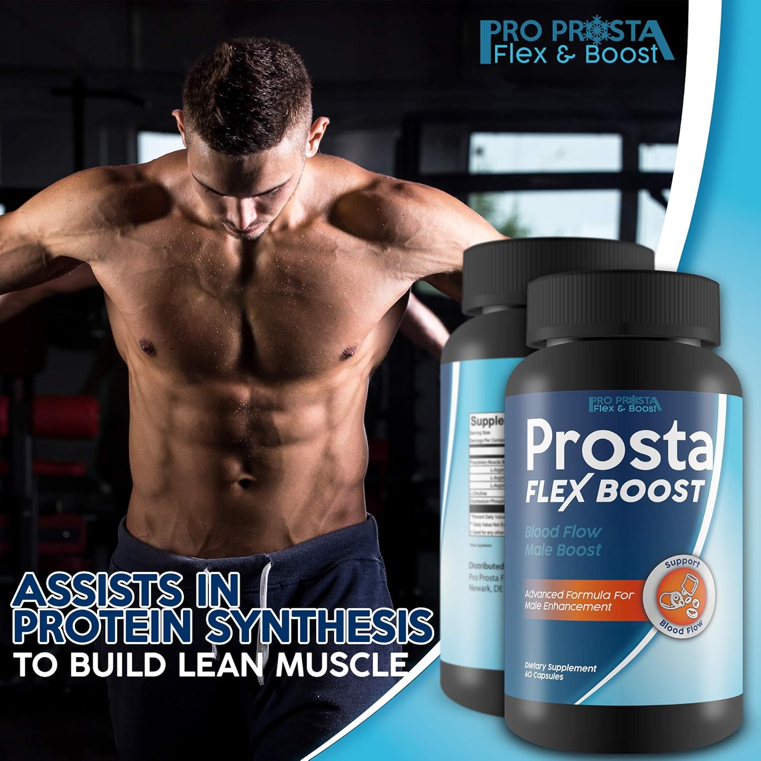 Prosta Flex Boost - Blood Flow Male Boost - Made with Our Purest Most Potent L-Arginine - Our Best Nitric Oxide Supplements for Men Blood Flow and Improved Nutrient Delivery: Health & Personal Care