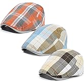 3Pcs Men's Newsboy Caps Cotton Cooling Hat Adjustable Flat Cap for Men | Breathable Cabbie Hat,Lightweight Men Driving Fishing Hats,Daily Wear Ivy Cap 
