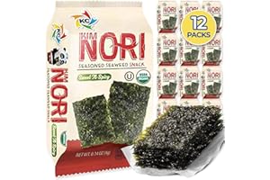KIMNORI Seasoned Seaweed Snacks Sheets – Organic Sweet 'N Spicy Flavor, 12 Individual Packs, Roasted Crispy Premium 100% Natural Laver Kim Nori, 4g 0.14 Ounce