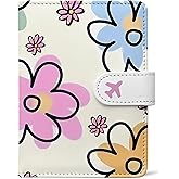Passport Holder, Travel Wallet Cover with Pen Loop | Cute RFID Blocking Leather Case with Magnetic Closure for Travel Essentials-flower