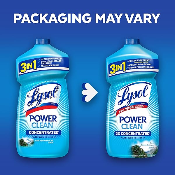 LYSOL POWER CLEAN MULTI-SURFACE CLEANER, 2X CONCENTRATED POUR, COOL ADIRONDACK SCENT, 28 FL OZ