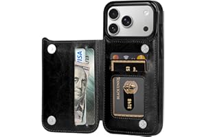 Aoksow Wallet Case for iPhone 17 Pro Max, Soft PU Leather Case with Card Holder Kickstand Slim Shockproof Phone Cover Compati