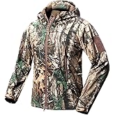 ReFire Gear Men's Soft Shell Military Tactical Jacket Outdoor Camouflage Hunting Fleece Hooded Coat