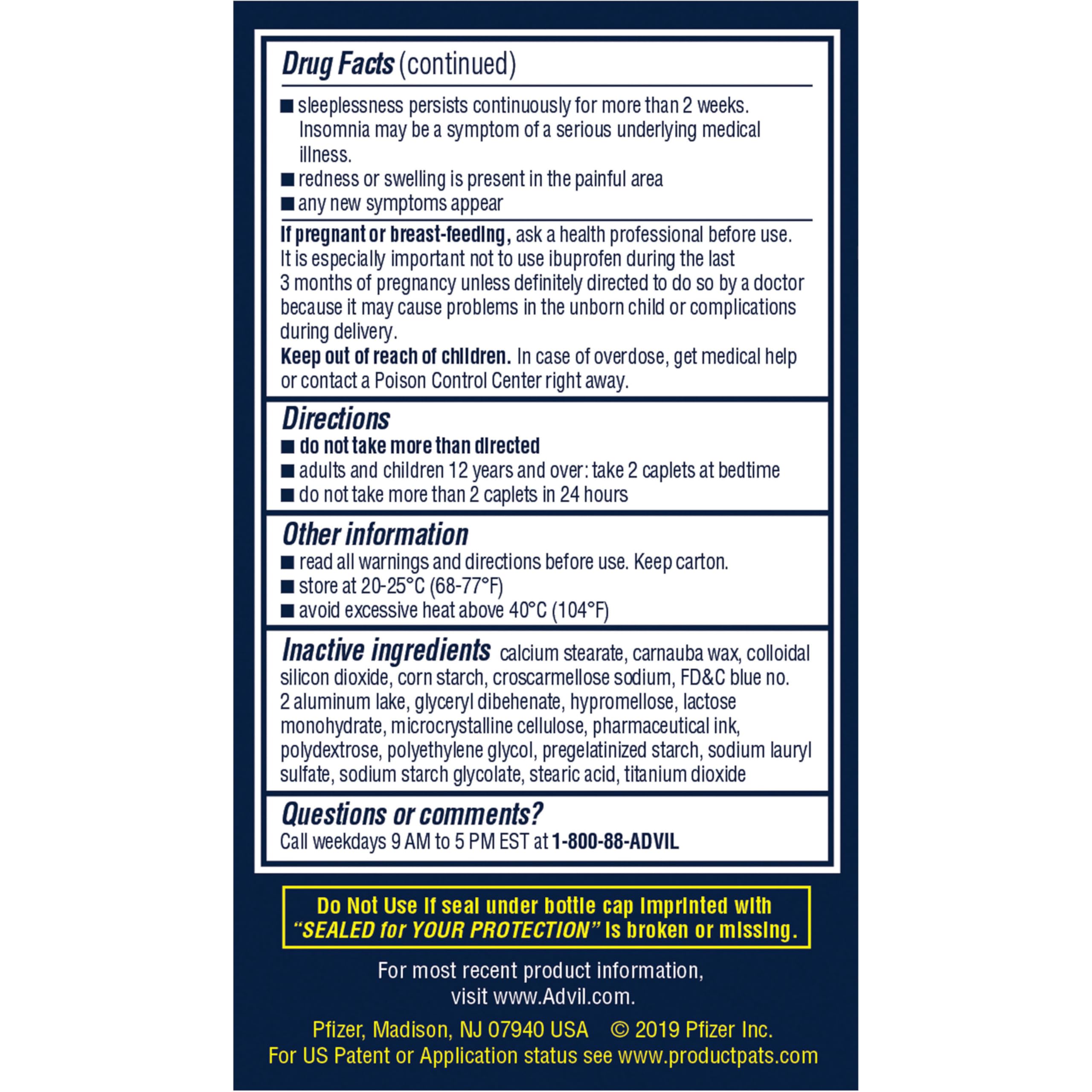 Advil PM Pain Reliever and Nighttime Sleep Aid, Ibuprofen for Pain Relief and Diphenhydramine Citrate for a Sleep Aid - 120 Coated Caplets and Pain Reliever and Fever Reducer, 10 Count Tablets